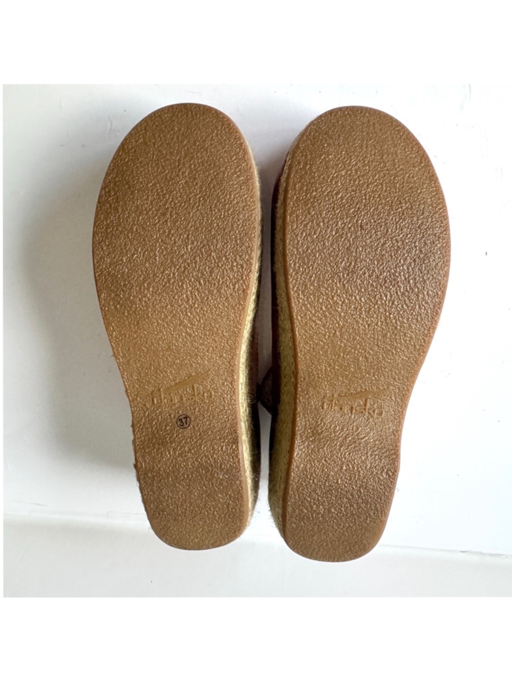 Dansko Jute Maryjane Full Grain Brown Leather Clogs Size 37 - Picture 8 of 10